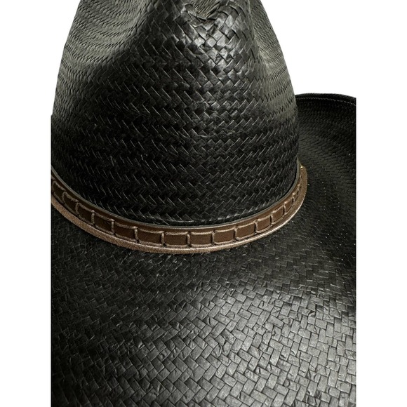 Stetson Cowboy Hat Dark Brown Braided Leather Hat Band Chin Strap #B07 - Picture 7 of 11